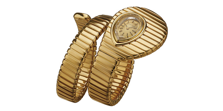 Serpenti Tubogas bracelet-watch in gold, 1974