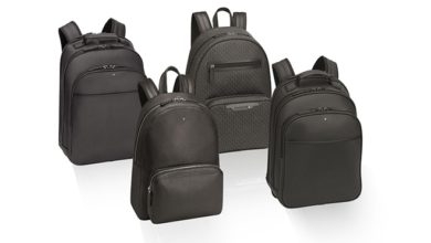 Montblanc backpacks leather collection